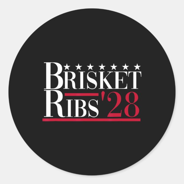 Brisket Ribs 2028 - Funny Grillen Byrbecue Politic Runder Aufkleber (Vorderseite)