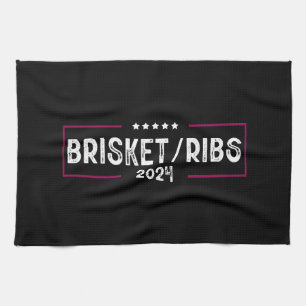 Brisket Rippen 2024 BBQ Barbecue Politische Wahl Geschirrtuch