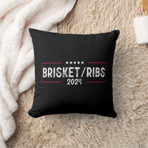 Brisket Rippen 2024 BBQ Barbecue Politische Wahl Kissen