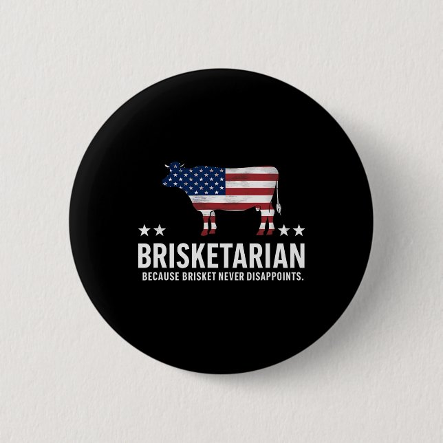 Brisketarian Brisket Grillen für Männer Funny Men  Button (Vorderseite)