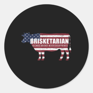 Brisketarian Brisket Grillen Spaß Crude Barbecue Runder Aufkleber