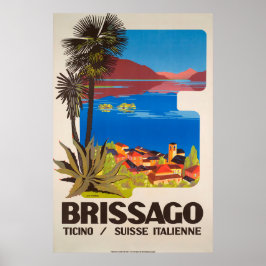 Brissago, Tessin, Schweiz, Reiseplakat Poster