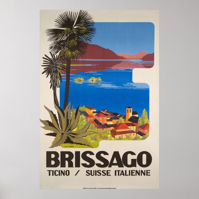 Brissago, Tessin, Schweiz, Reiseplakat Poster (Vorne)