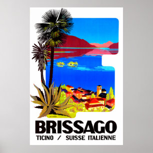 Brissago, Ticino, Switzerland. Village and lake Poster