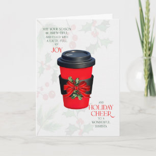 Brista Latte Voller Freude Kaffeetasse Saisonale F Feiertagskarte