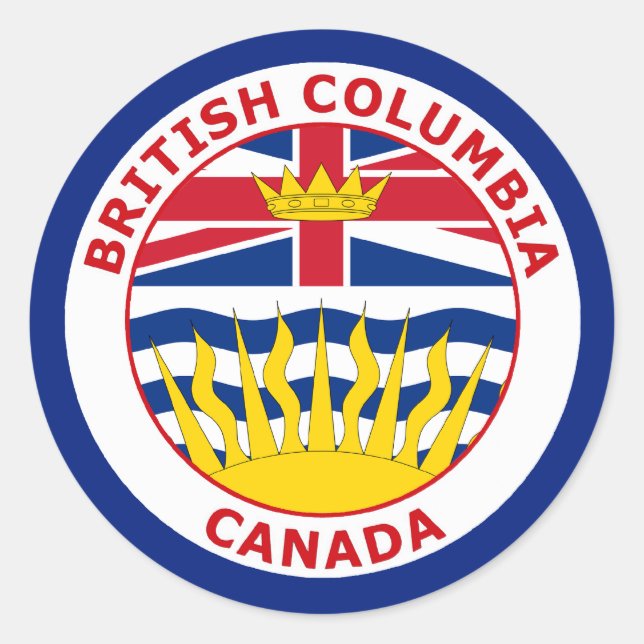 BRISTISH COLUMBIA, KANADA RUNDER AUFKLEBER (Vorderseite)