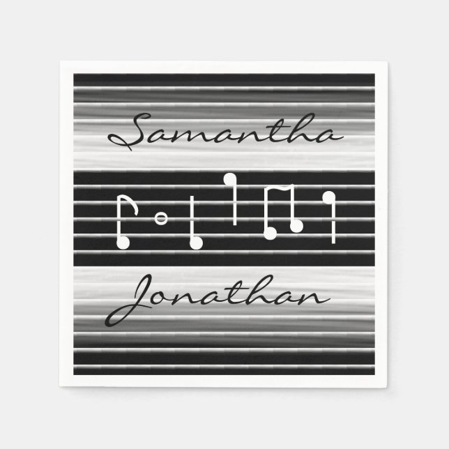 Bristles Musical Notes Personalisiert Serviette (Vorderseite)