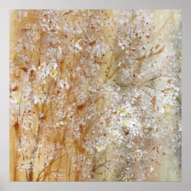 Bristles und Blüten Wasserfarbe Poster (Vorne)