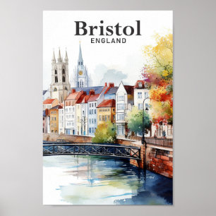 Bristol England Aquarellbilder Reisen Poster