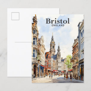Bristol England Aquarellmalerei Reise Postkarte