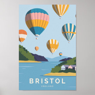 Bristol England Berühmter Reiseort Illustration Poster