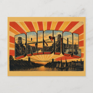Bristol England Hafenseitige Schluchtbrücke Vintag Postkarte