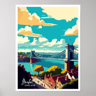 Bristol England Kunst Reise Vintage-Illustration Poster