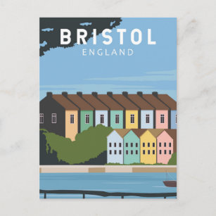 Bristol England Retro Travel Art Vintag Postkarte