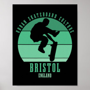 Bristol England Skateboarder Urne Skateboarding 1 Poster