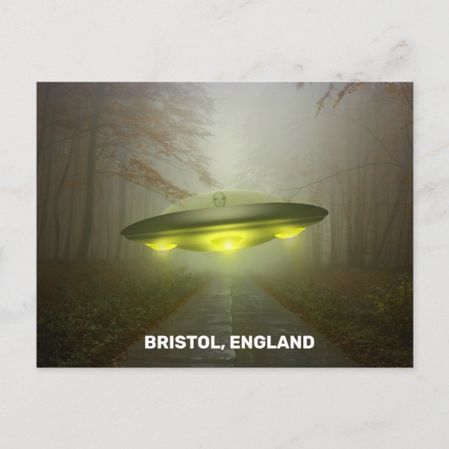 BRISTOL ENGLAND SPACESHIP UFO ART Postkarten (Vorderseite)