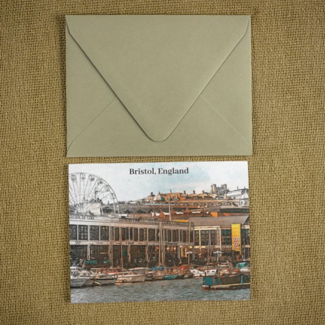 Bristol England UK Panorama View Postkarte (bristol england vintage travel postcard)