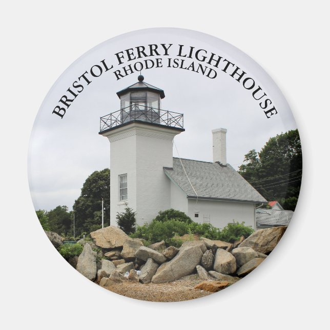 Bristol Ferry Lighthouse Rhode Island Round Magnet (Vorne)
