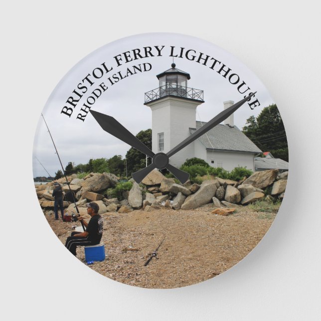 Bristol Ferry Lighthouse Rhode Island Runde Uhr (Vorderseite)