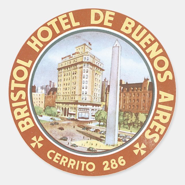 Bristol Hotel De Buenos Aires Runder Aufkleber (Vorderseite)