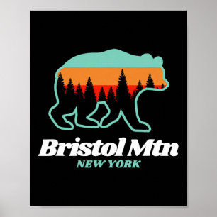 Bristol Mountain New York Skifahren Snowboarden Poster