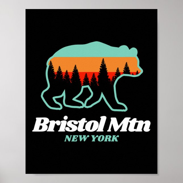 Bristol Mountain New York Skifahren Snowboarden Poster (Vorne)