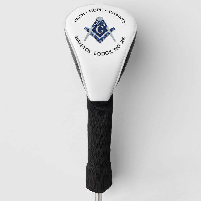 Bristol No 25 Masonic Golf Head Cover Headcover (Vorderseite)