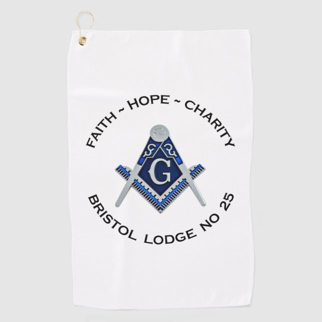 Bristol No 25 Masonic Golf Towel Golfhandtuch (Vorderseite)