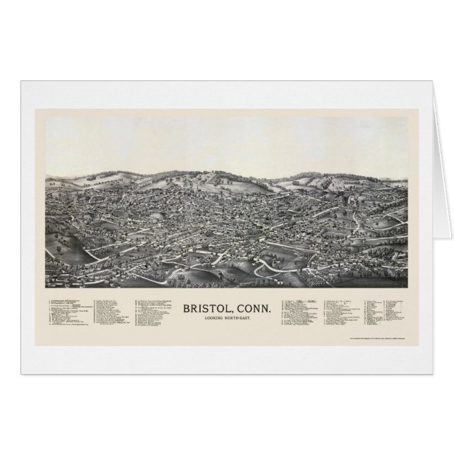 Bristol, panoramische Karte CT - 1889 (Vorderseite (Horizontal))