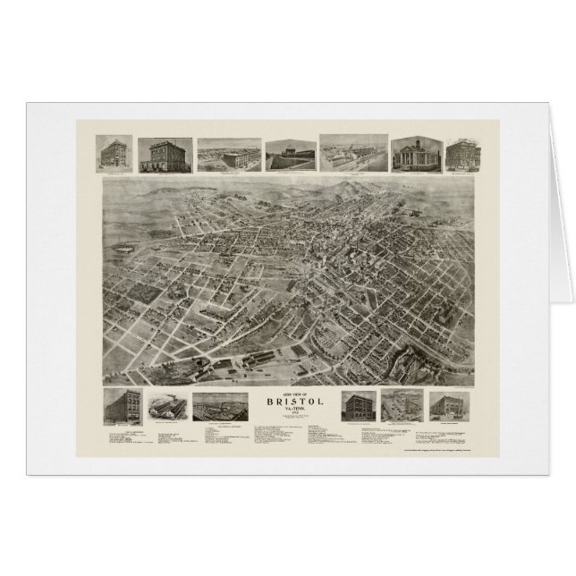 Bristol, panoramische Karte TN - 1912 (Vorderseite (Horizontal))