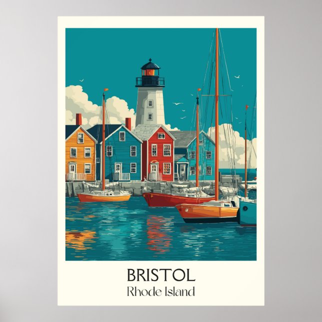 Bristol Rhode Island Hafenstadt Poster (Vorne)