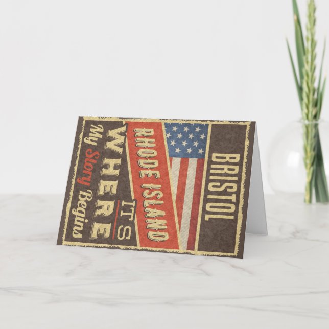 Bristol Rhode Island Karte (Vorderseite)