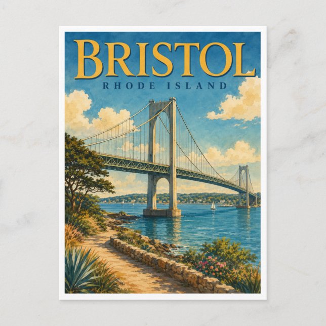 Bristol Rhode Island Mount Hope GeoSaga Postkarte (Vorderseite)
