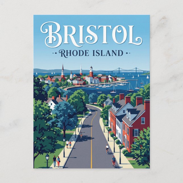 Bristol (Rhode Island) Postkarte (Vorderseite)