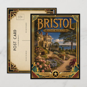 Bristol Rhode Island Vintage Art Deco Golden Age Postkarte