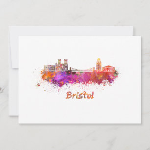 Bristol skyline im Watercolor