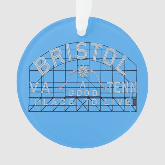 Bristol Slogan Sign auf blau Ornament (Vorderseite)