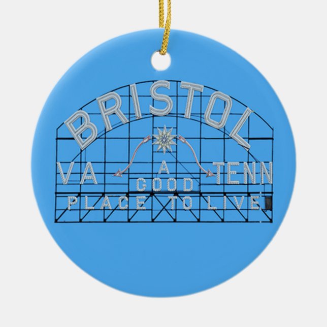 Bristol Slogan Sign Blue Keramik Ornament (Vorne)