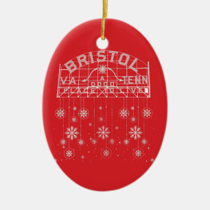 Bristol Slogan Sign Red Christmas Keramik Ornament