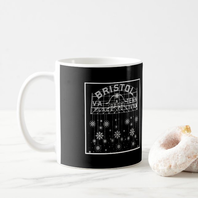 Bristol Slogan Sign Winter Kaffeetasse (Mit Donut)