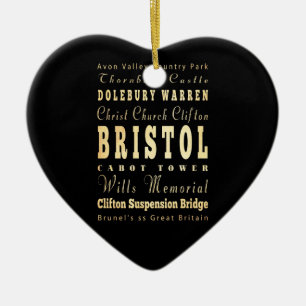 Bristol-Stadt der Königreich-Typografie-Kunst Keramikornament
