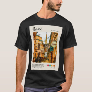 Bristol Vintage Aquarell Reise T-Shirt