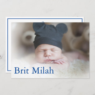 Brit Milah Foto Baby Boy Hebrew jüdisch Einladung