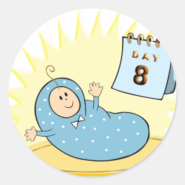 Brit Milah Runder Aufkleber (Vorderseite)