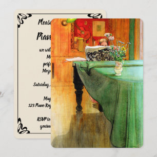 Brita am Klavier von Carl Larsson, Musikabend Einladung