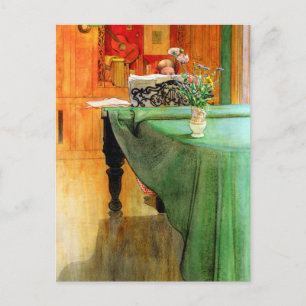 Brita am Piano von Carl Larsson, Vintag Art Postkarte