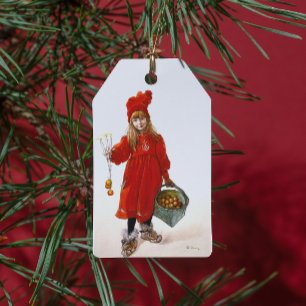 Brita as Iduna Carl Larsson Vintag Art Christmas Geschenkanhänger