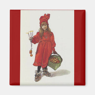 Brita (Iduna) mit Kerzen und Apfelkorb Magnet