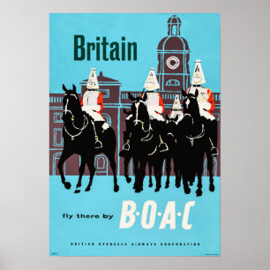 BRITAIN Fliegen Von BOAC Vintag Airways Train Poster