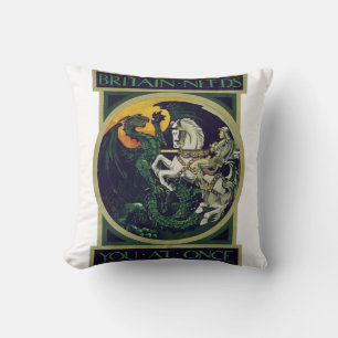 Britain Needs You at Once – St. George Vintage Art Kissen